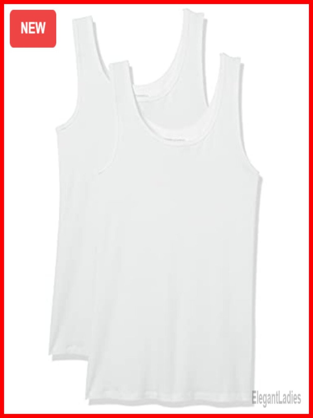 Women's Slim Fit Ribbed Scoop Neck Tank Top 2 Pack